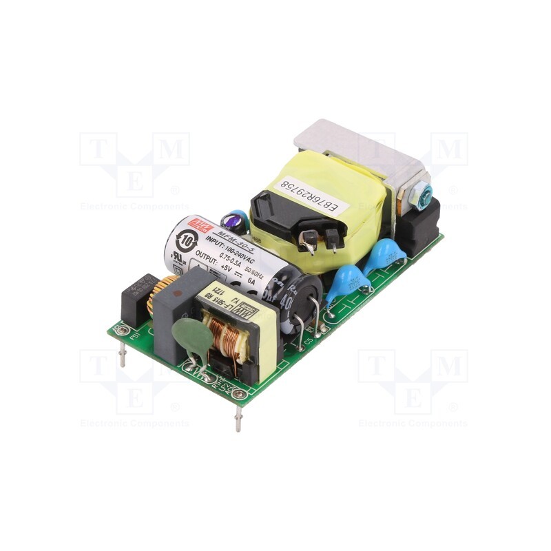 1 pcs x MEAN WELL - MFM-30-5 - Converter: AC/DC, 30W, 80÷264VAC, 5VDC, Iout: 6A, OUT: 1, 86.5%, PCB