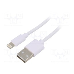 1 pcs x AKYGA - AK-USB-31 - Cable, USB 2.0, Apple Lightning plug,USB A plug, nickel plated