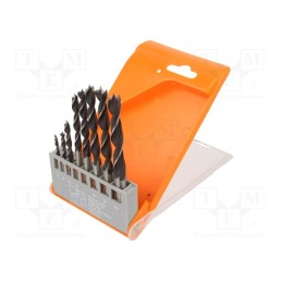 1 set x PG PROFESSIONAL - 15.607 - Drill set, for wood, box, wood, 3mm,4mm,5mm,6mm,7mm,8mm,9mm,10mm
