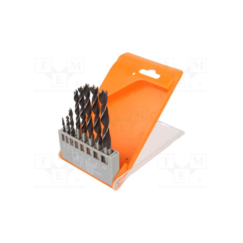 1 set x PG PROFESSIONAL - 15.607 - Drill set, for wood, box, wood, 3mm,4mm,5mm,6mm,7mm,8mm,9mm,10mm
