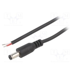 1 pcs x BQ CABLE - DC.CAB.4200.0200 - Cable, 2x0.5mm2, wires,DC 5,5/2,1 plug, straight, black, 2m