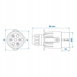 7-pin trailer plug with a magnet