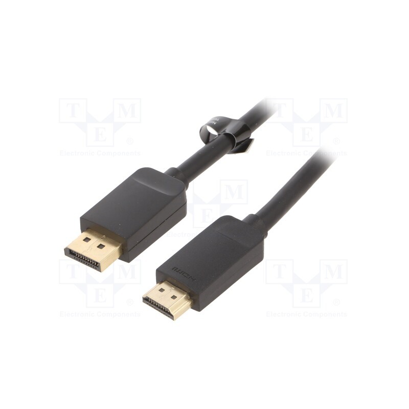 1 pcs x VENTION - HADBI - Cable, DisplayPort plug,HDMI plug, Len: 3m, black, 30AWG