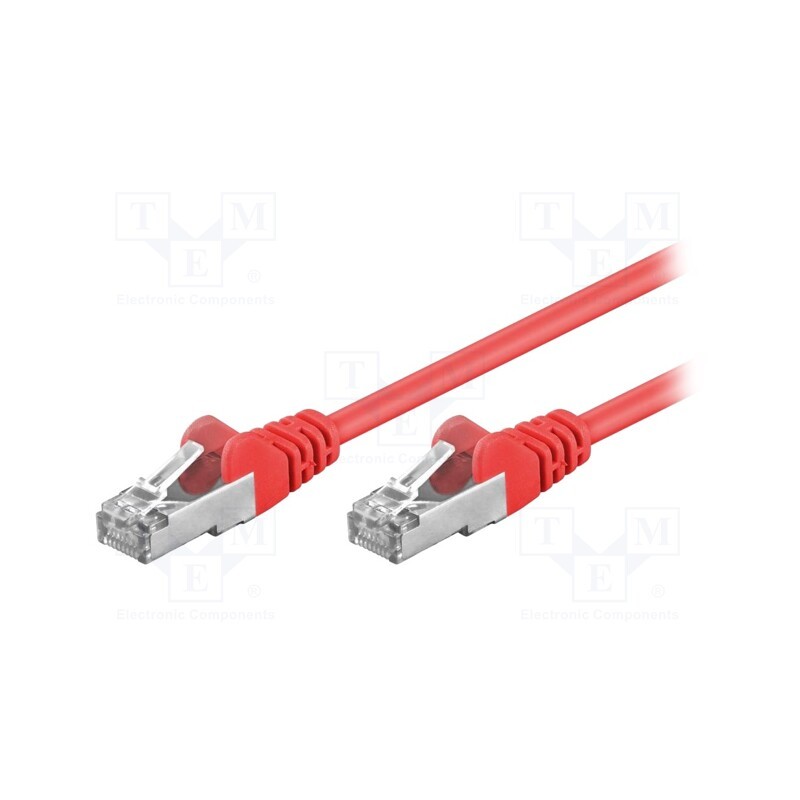 1 pcs x Goobay - 50154 - Patch cord, F/UTP, 5e, stranded, CCA, PVC, red, 5m, 26AWG, shielded