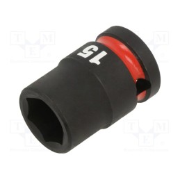 1 pcs x Milwaukee - 4932480309 - Socket, 6-angles,socket spanner,impact, HEX 15mm, 1/2', short