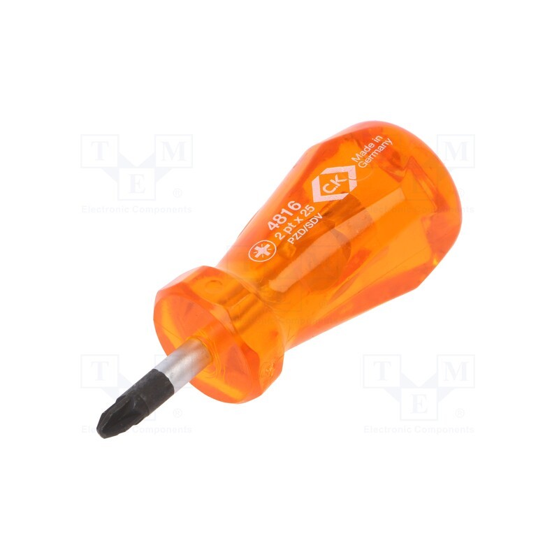 1 pcs x C.K - T4816 2 - Screwdriver, Pozidriv®, PZ2, HD Classic Stubby, Overall len: 85mm