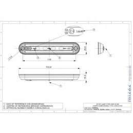 Red slim LED Horpol brake stop lamp for a caravan