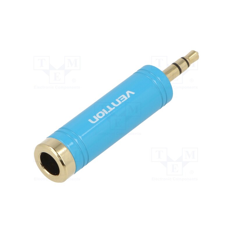 1 pcs x VENTION - VAB-S04-L - Adapter, Jack 3.5mm plug,Jack 6,3mm socket, blue