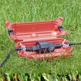 Red plug and socket extension cord cover