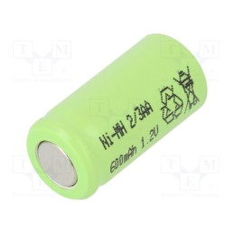 1 pcs x JJJ - J-2/3AA600 - Re-battery: Ni-MH, 2/3AA, 1.2V, 600mAh, Ø13.9x28.1mm