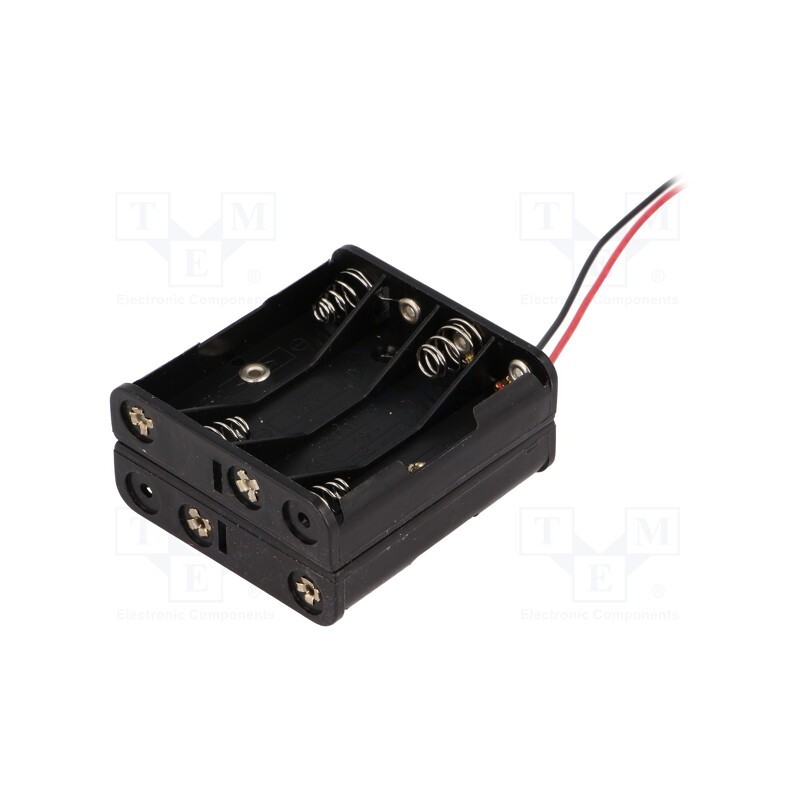 1 pcs x COMF - BH-483A - Holder, AAA,R3, Batt.no: 8, cables, black, 150mm