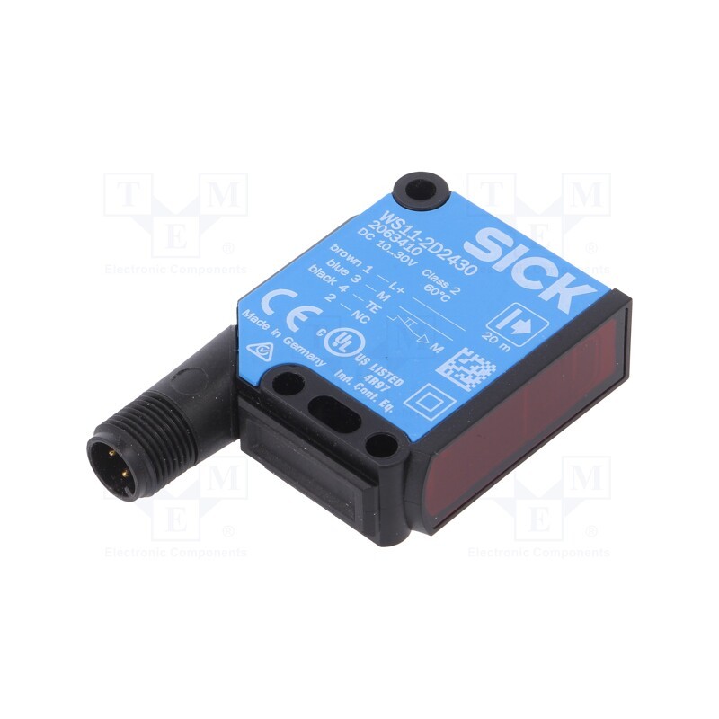 1 pcs x SICK - WSE11-2N2430 - Sensor: photoelectric, Range: 0÷20m, NPN, DARK-ON,LIGHT-ON, 100mA