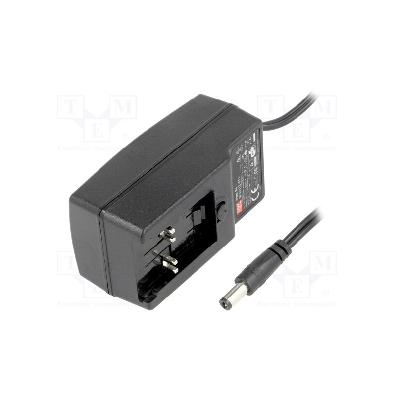 1 pcs x MEAN WELL - GE30I12-P1J - Power supply: switched-mode, plug, 12VDC, 2.5A, 30W, Out: 5,5/2,1