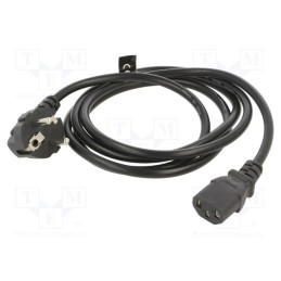 1 pcs x SAVIO - SAVKABELCL-98 - Cable, 3x0.75mm2, CEE 7/7 (E/F) plug angled,IEC C13 female, PVC