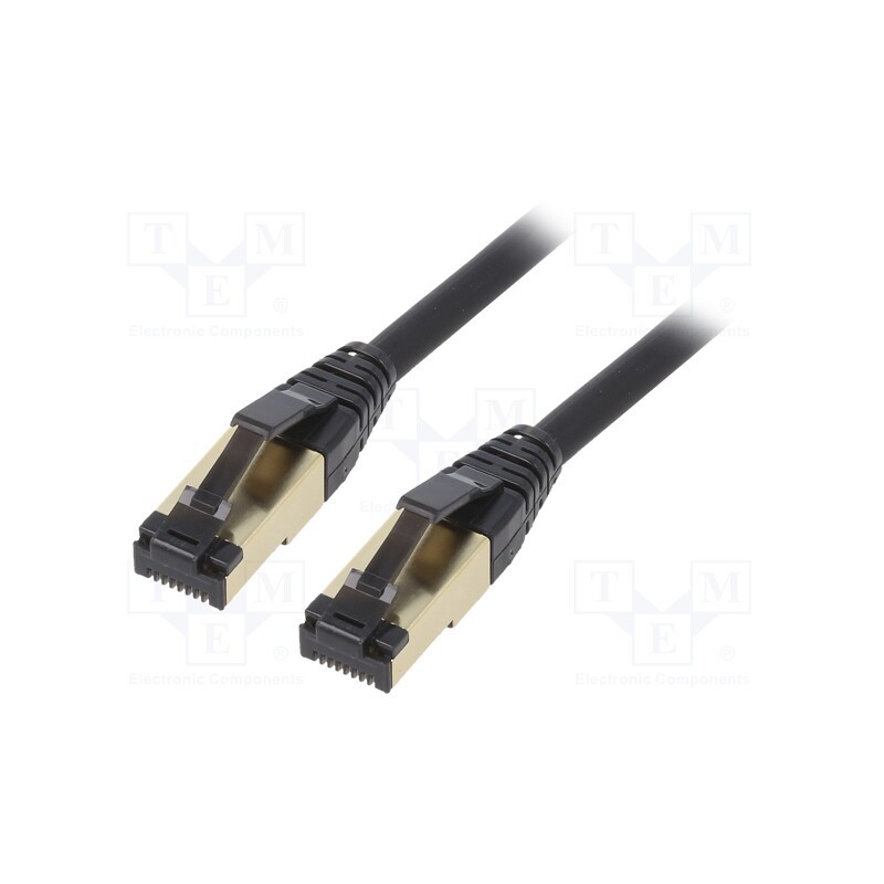 1 pcs x GEMBIRD - PP8-LSZHCU-BK-5M - Patch cord, S/FTP, Cat 8, stranded, Cu, LSZH, black, 5m, 27AWG