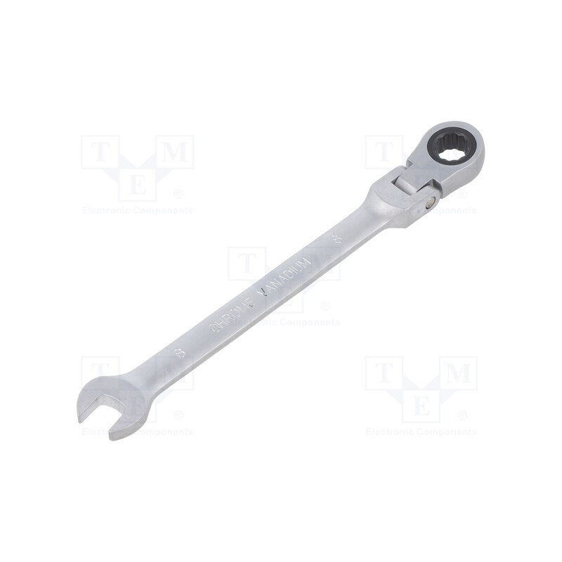 1 pcs x PG TOOLS - PGT090 - Wrench, combination spanner,with ratchet,with joint, 8mm, satin