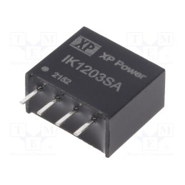1 pcs x XP POWER - IK1203SA - Converter: DC/DC, 250mW, Uin: 12V, Uout: 3.3VDC, Iout: 75.7mA, SIP