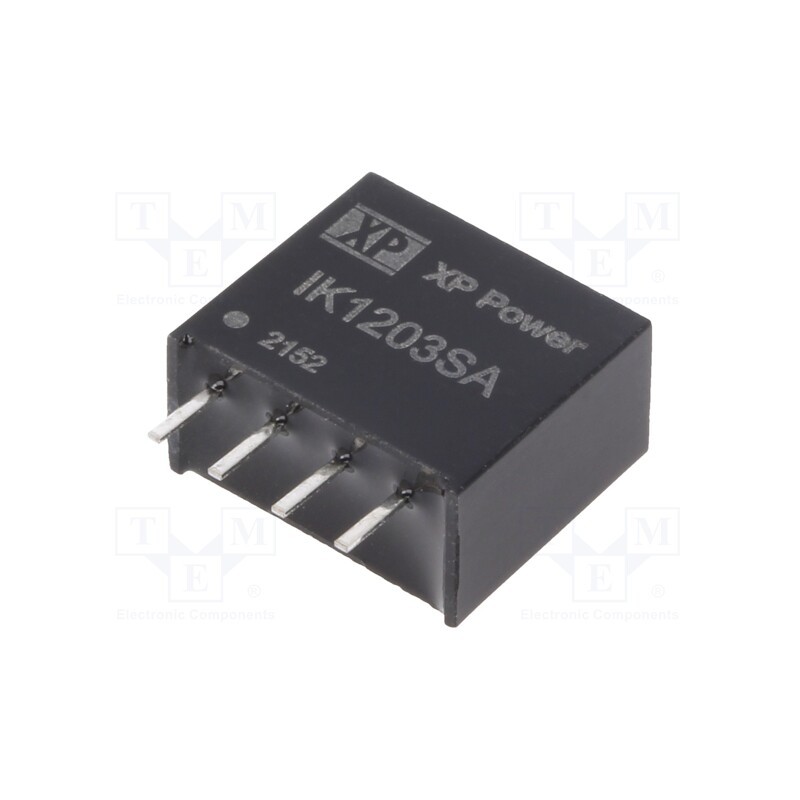 1 pcs x XP POWER - IK1203SA - Converter: DC/DC, 250mW, Uin: 12V, Uout: 3.3VDC, Iout: 75.7mA, SIP