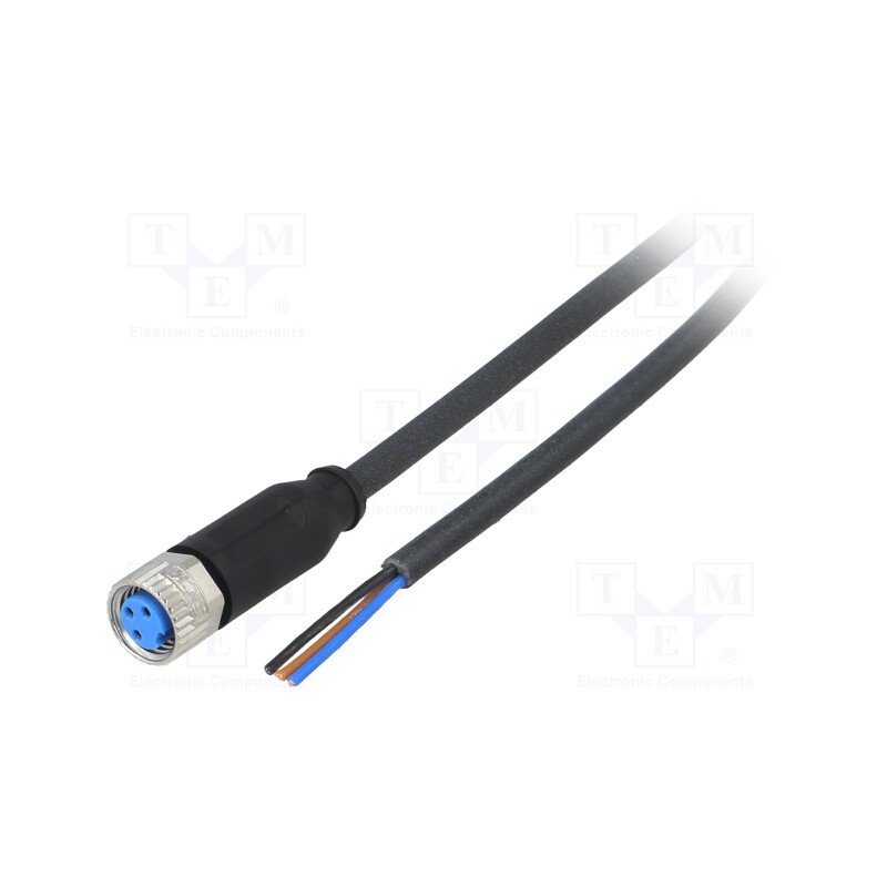 1 pcs x SICK - YF8U13-020UA1XLEAX - Connection lead, M8, PIN: 3, straight, 2m, plug, 60VAC, 4A, -40÷80°C