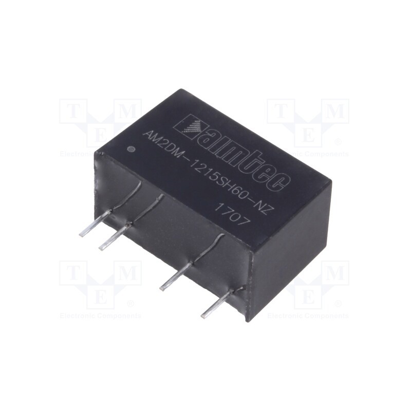 1 pcs x AIMTEC - AM2DM-1215SH60-NZ - Converter: DC/DC, 2W, Uin: 10.8÷13.2V, Uout: 15VDC, Iout: 133mA, SIP7