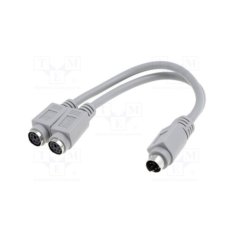1 pcs x BQ CABLE - C-PS2G2W - Cable, PS/2 socket x2,PS/2 plug, Len: 0.15m, Øcable: 5mm