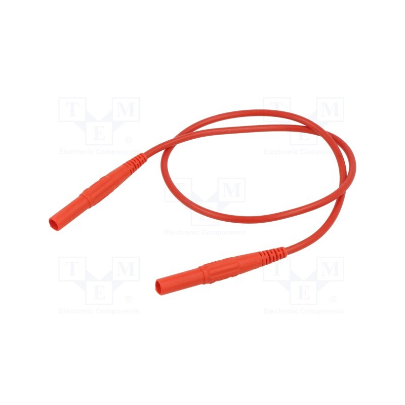 1 pcs x STu00c4UBLI - 66.9014-05022 - Test lead, 19A, banana plug 4mm x2, insulated, Urated: 1kV, red
