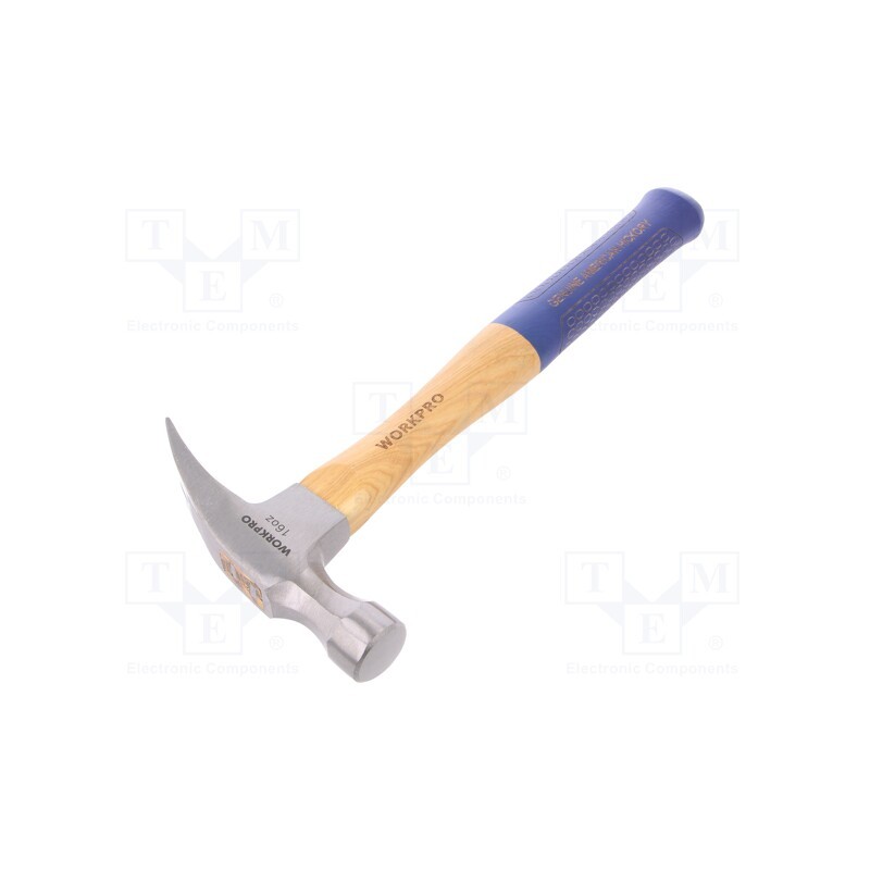 1 pcs x Workpro - W041027 - Hammer, carpenter, 455g, round, wood (hickory)