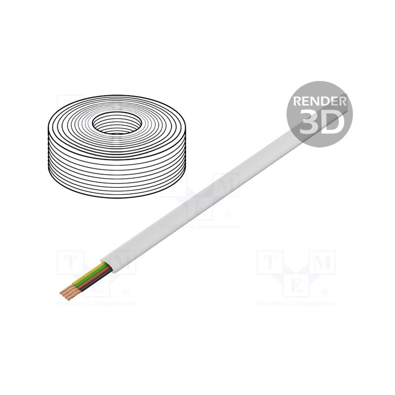 1 rol x Goobay - 93305 - Wire: telecommunication cable, 4x28AWG, stranded, white, 100m