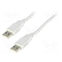 1 pcs x BQ CABLE - BQC-USB2AA/5 - Cable, USB 2.0, USB A plug,both sides, 5m, light grey