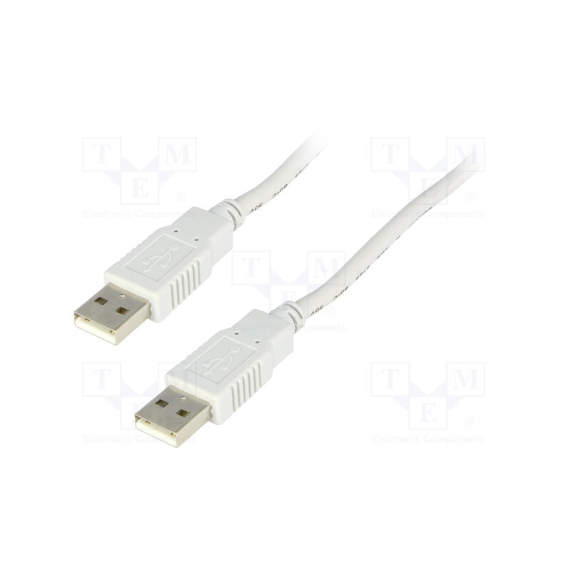 1 pcs x BQ CABLE - BQC-USB2AA/5 - Cable, USB 2.0, USB A plug,both sides, 5m, light grey