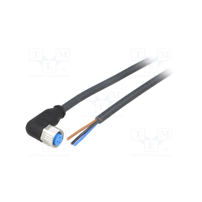 1 pcs x SICK - YG8U13-050UA1XLEAX - Connection lead, M8, PIN: 3, angled, 5m, plug, 60VAC, 4A, -40÷80°C