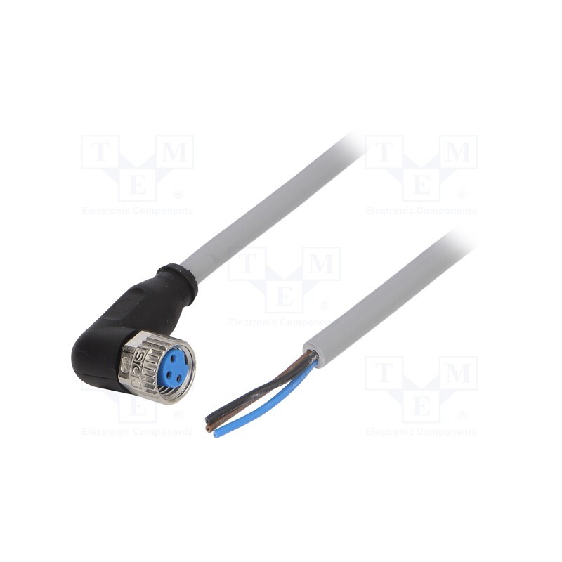 1 pcs x SICK - YG8U13-050VA1XLEAX - Connection lead, M8, PIN: 3, angled, 5m, plug, 60VAC, 4A, -30÷80°C