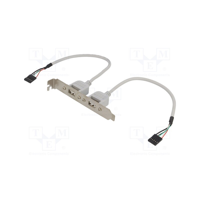 1 pcs x BQ CABLE - AK674 - Adapter, brackets on slot, USB A socket x2,5pin pin header x2