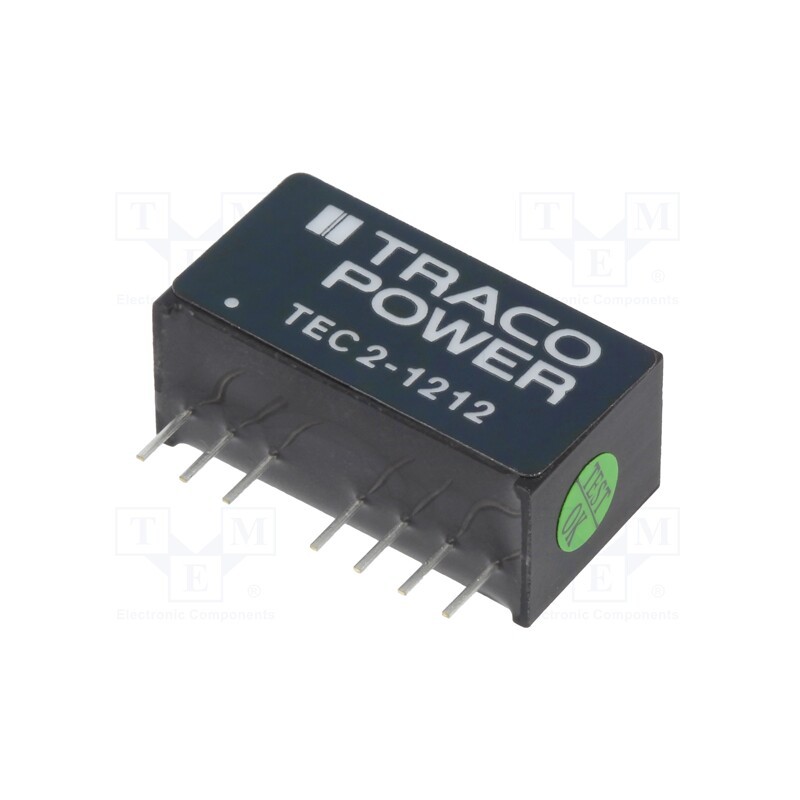 1 pcs x TRACO POWER - TEC 2-1212 - Converter: DC/DC, 2W, Uin: 9÷18V, Uout: 12VDC, Iout: 167mA, SIP8