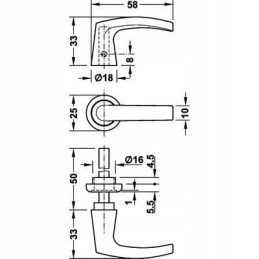 Bathroom door handle, toilet, double-sided lock, 7mm