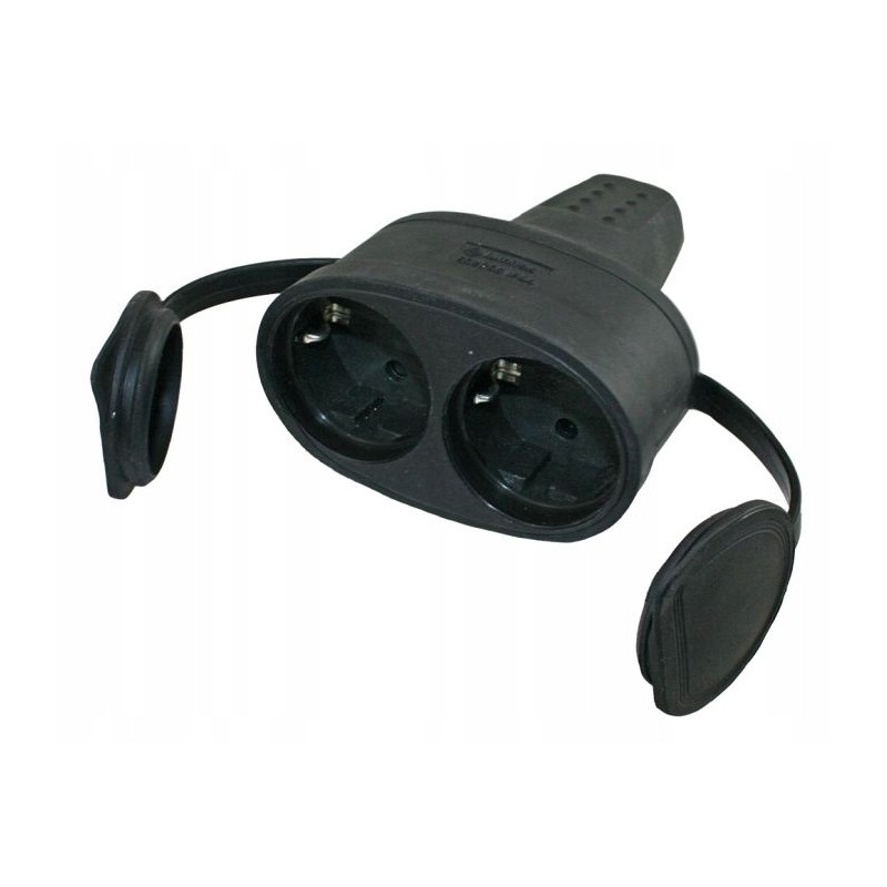 230v rubber twin haba double socket