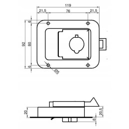 Lock, handle, isotherm, refrigerated container, locker, storage compartment