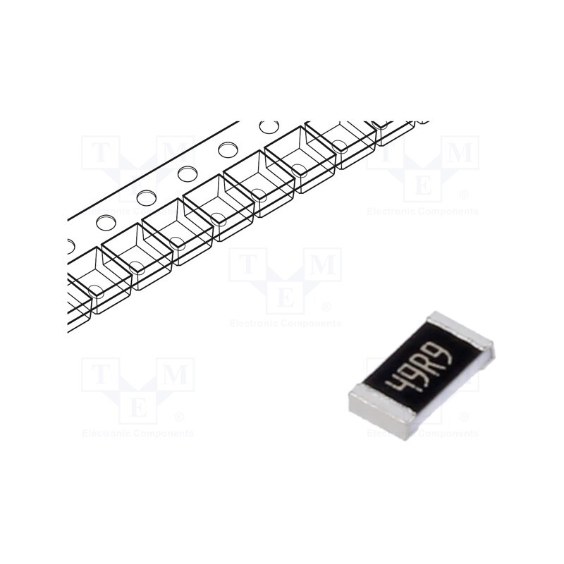 10 pcs x ROYAL OHM - TC0625B499JT5J - Resistor: thin film, precise, SMD, 1206, 49.9Ω, 250mW, ±0.1%