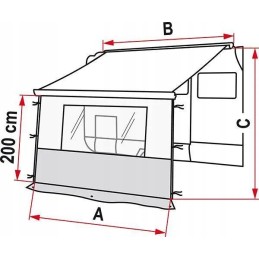 Front wall of the awning fiamma blocker pro 500 fiamma f45 f65 f70 f35