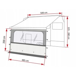 Front wall of the awning fiamma blocker pro 500 fiamma f45 f65 f70 f35