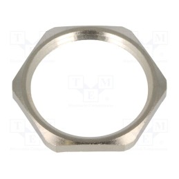 1 pcs x HUMMEL - 1.167.2100.01 - Nut, with earthing, PG21, brass, nickel, Thk: 3.5mm, Spanner: 32mm