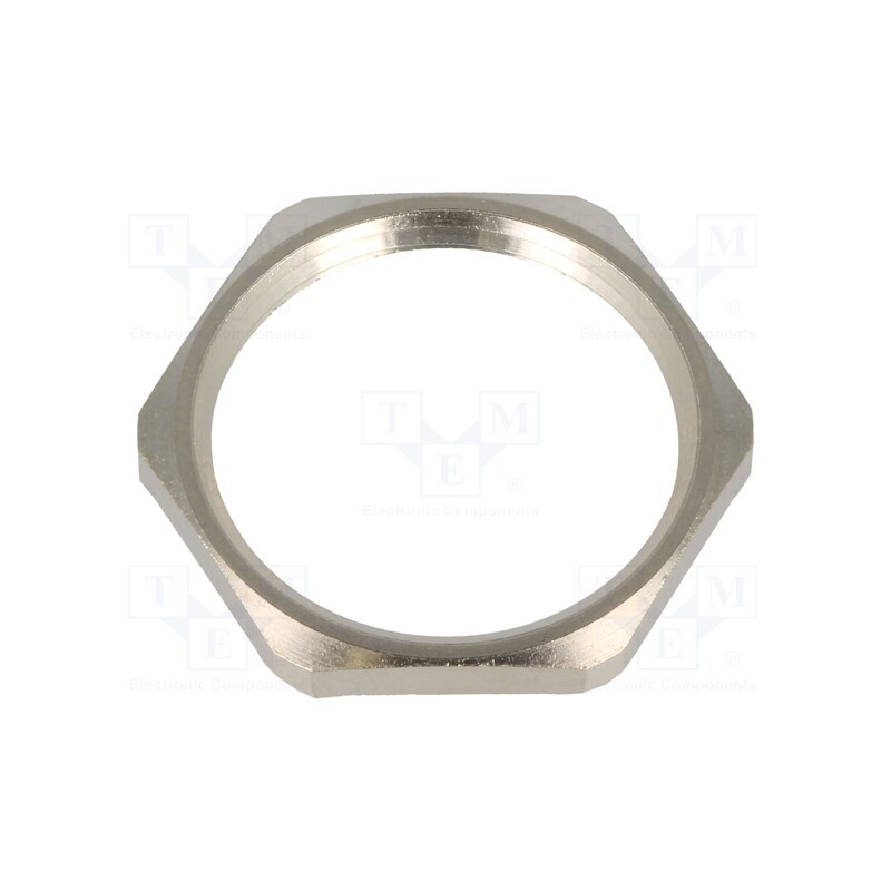 1 pcs x HUMMEL - 1.167.2100.01 - Nut, with earthing, PG21, brass, nickel, Thk: 3.5mm, Spanner: 32mm