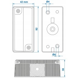 Proplus marker lamp, camper trailer, 92x42mm
