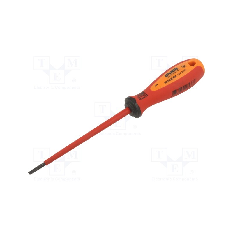 1 pcs x UNIOR - 616437 - Screwdriver, insulated, slot, 3,0x0,5mm, Blade length: 100mm