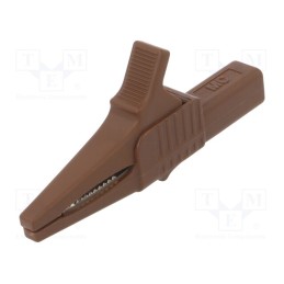 1 pcs x STu00c4UBLI - 66.9755-27 - Crocodile clip, 32A, 1kVDC, brown, Grip capac: max.20mm