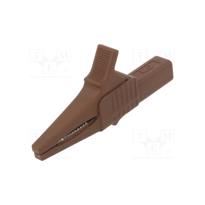 1 pcs x STu00c4UBLI - 66.9755-27 - Crocodile clip, 32A, 1kVDC, brown, Grip capac: max.20mm
