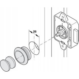Button with rosette push lock button rosette ring