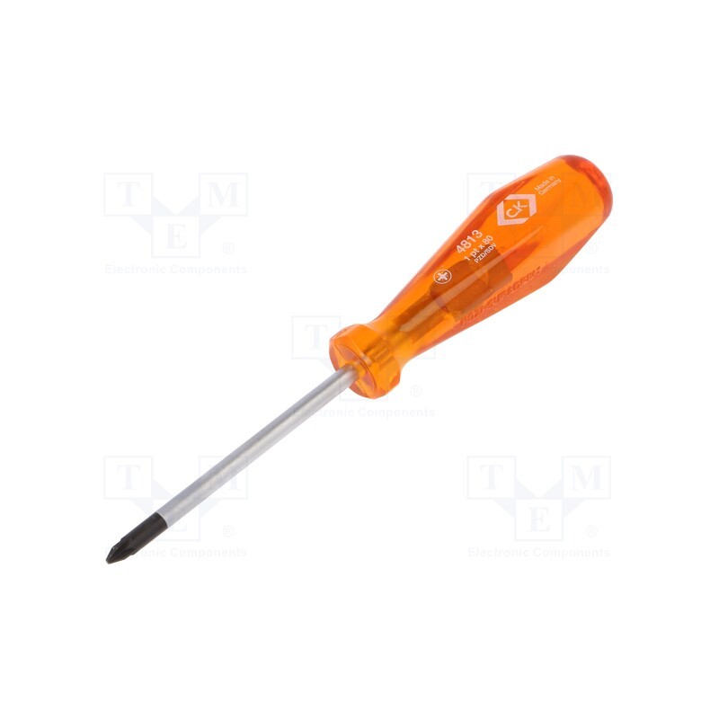 1 pcs x C.K - T4813 1 - Screwdriver, Pozidriv®, PZ1, HD Classic, Blade length: 80mm