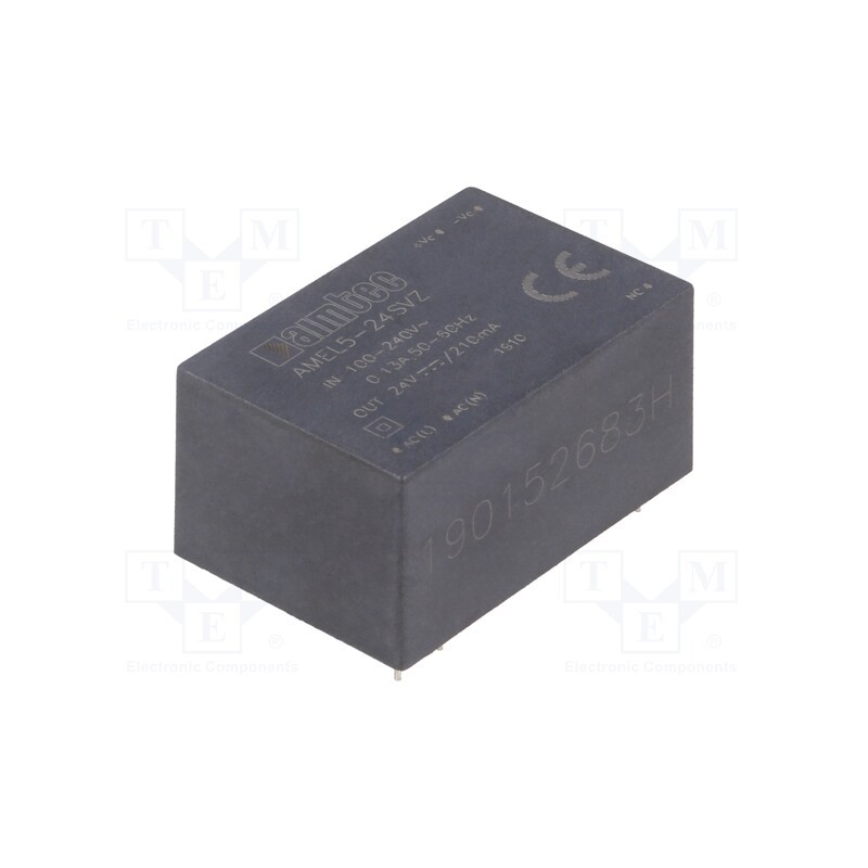 1 pcs x AIMTEC - AMEL5-24SVZ - Converter: AC/DC, 5W, 85÷264VAC, Usup: 100÷370VDC, Uout: 24VDC, 81%