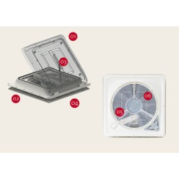 Fiamma roof window turbo vent 12v skylight fan